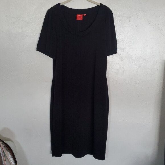 Oscar De LA Renta Black Scoop Neck Dress Size 4 - Picture 1 of 8